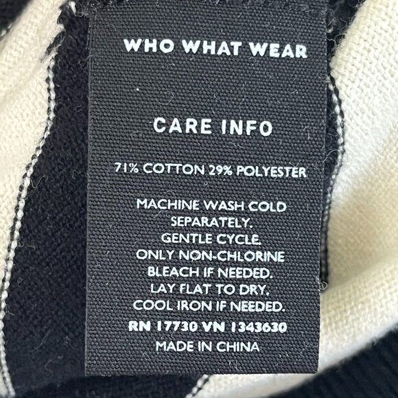 Black & Cream Striped Ruffle Sleeve Sweater Large NWOT - Picture 10 of 10